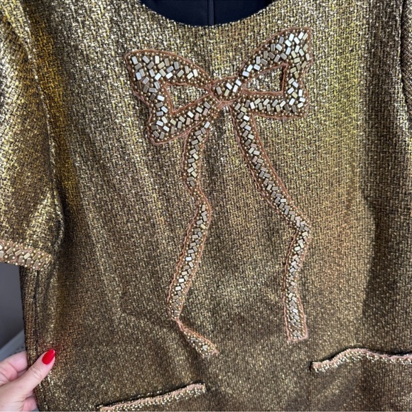 NWT MESTIZA NEW YORK Ainslee Mini Gold Dress Sz 8 - Picture 10 of 12